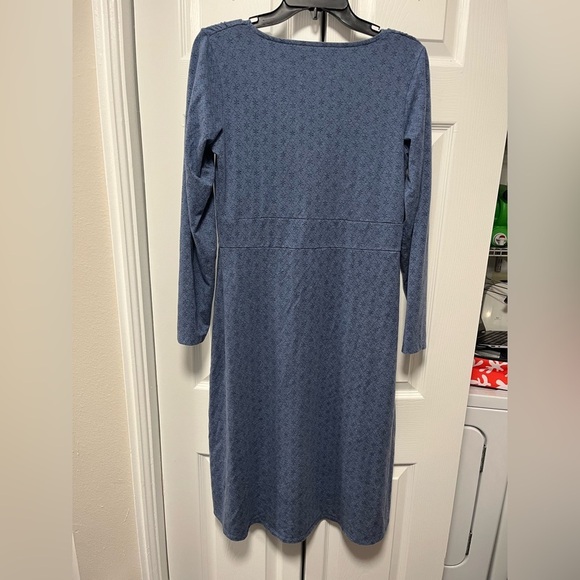 L.L. Bean Women's Long Sleeve V neck‎ Blue Dress size Medium - Picture 4 of 6